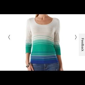 White House Black Market Colorblock striped sweater